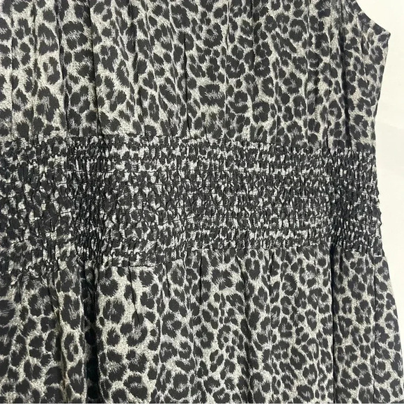 Michael Kors Cheetah-Print Smocked-Neck Sleeveless Dress Size XL NWT - Picture 3 of 7
